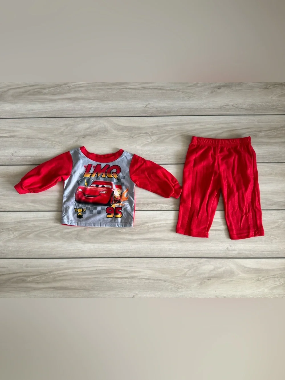 Disney Cars 2 Piece Pajama Set Red 12months NWT IN PACKAGING